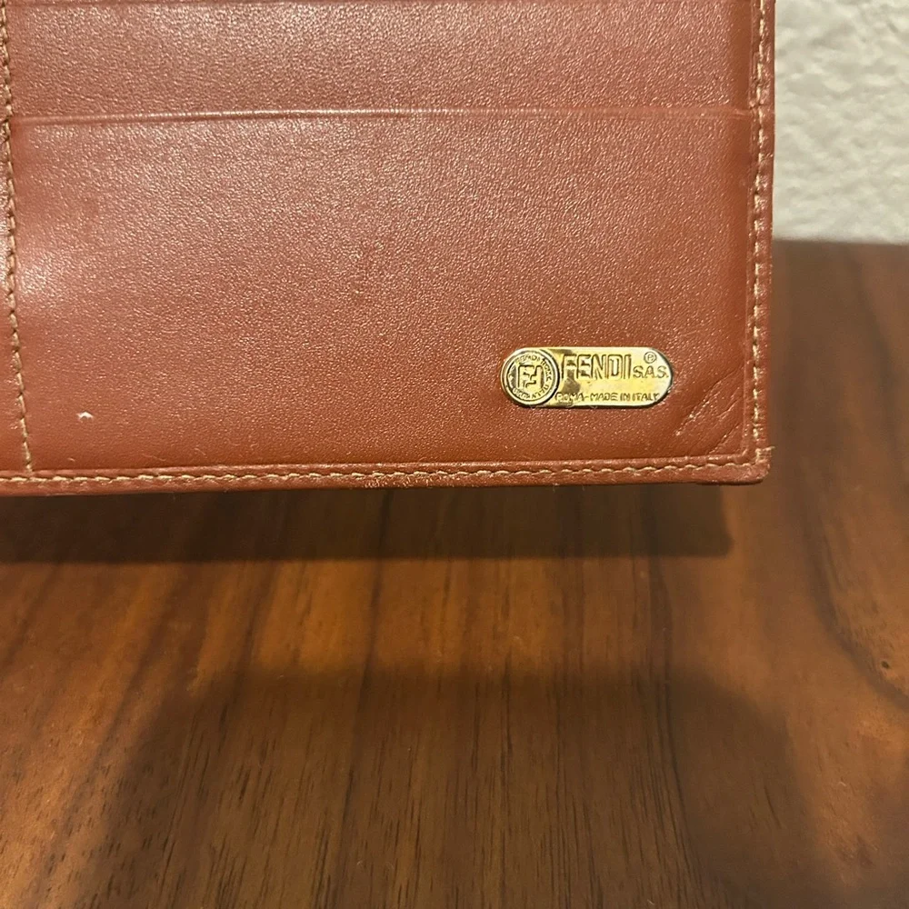 Fendi Brown & Black Pequin Stripe Long Wallet